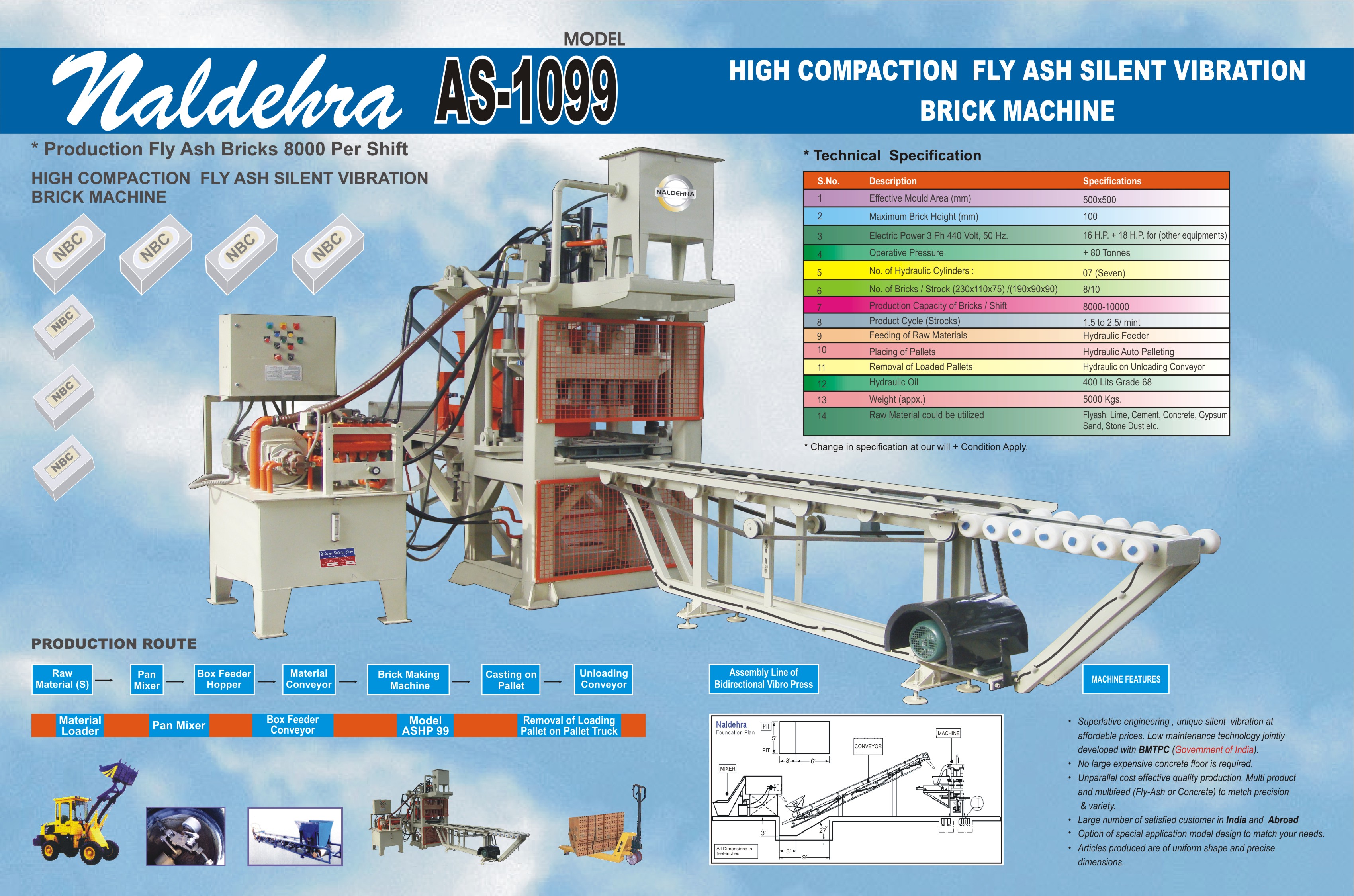Concrete hollow blocks and solid blocks making machine